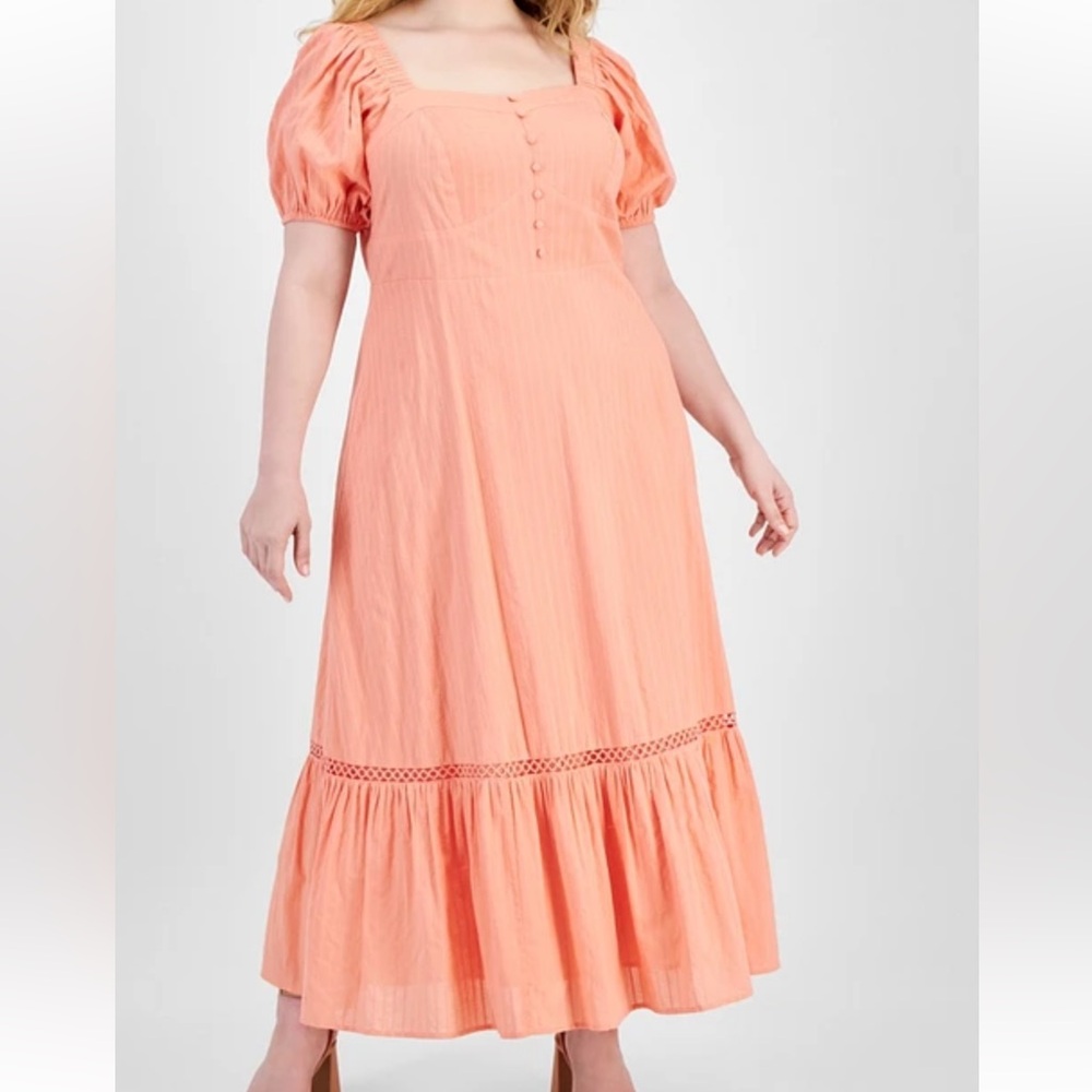 And Now This women's dress Casual Elegant Puff Sleeve 100%‎ cotton
